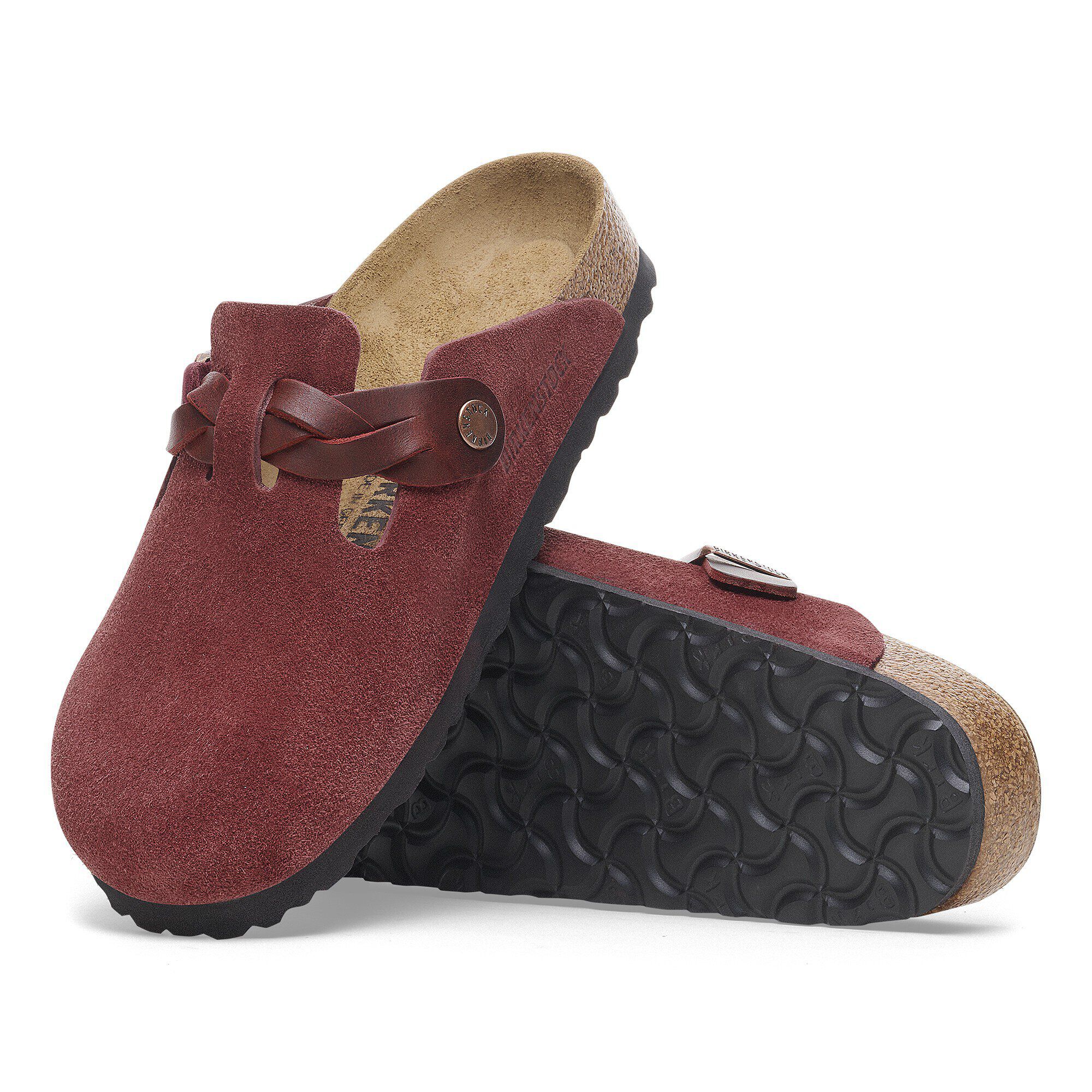Boston Braided Suede Leather in Color Zinfandel | BIRKENSTOCK US