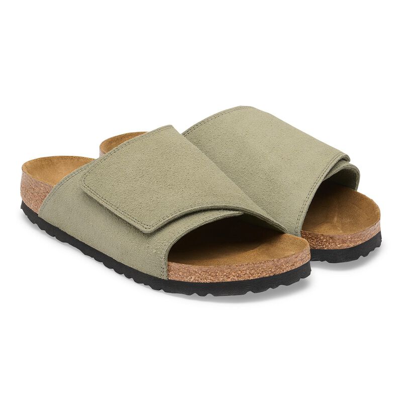 BIRKENSTOCK Solana Suede Leather Faded Khaki Easy Walk detail