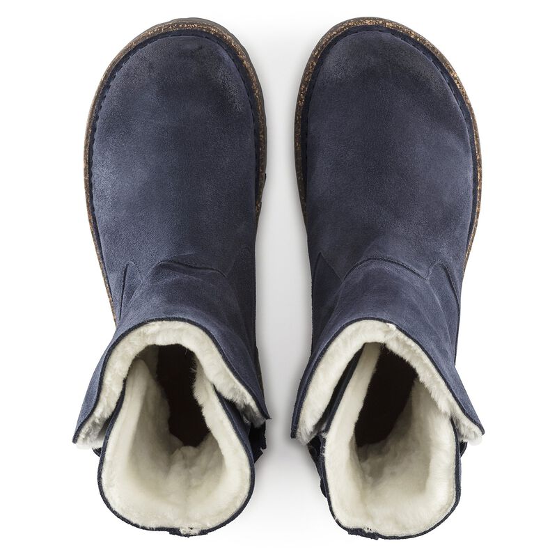 BIRKENSTOCK Uppsala Shearling Suede Leather Navy Soft Sole detail