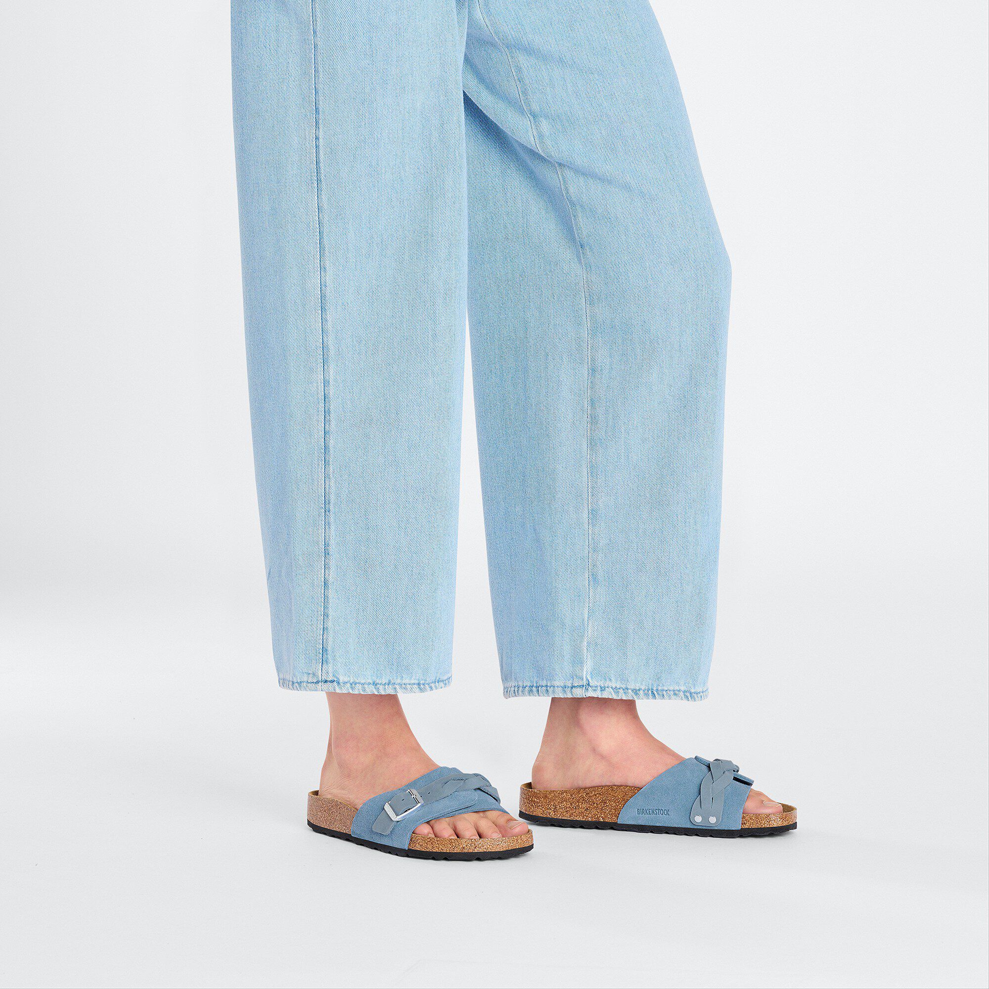   with a female model
