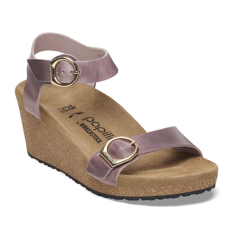 BIRKENSTOCK Soley Leather Lavender City Comfort detail