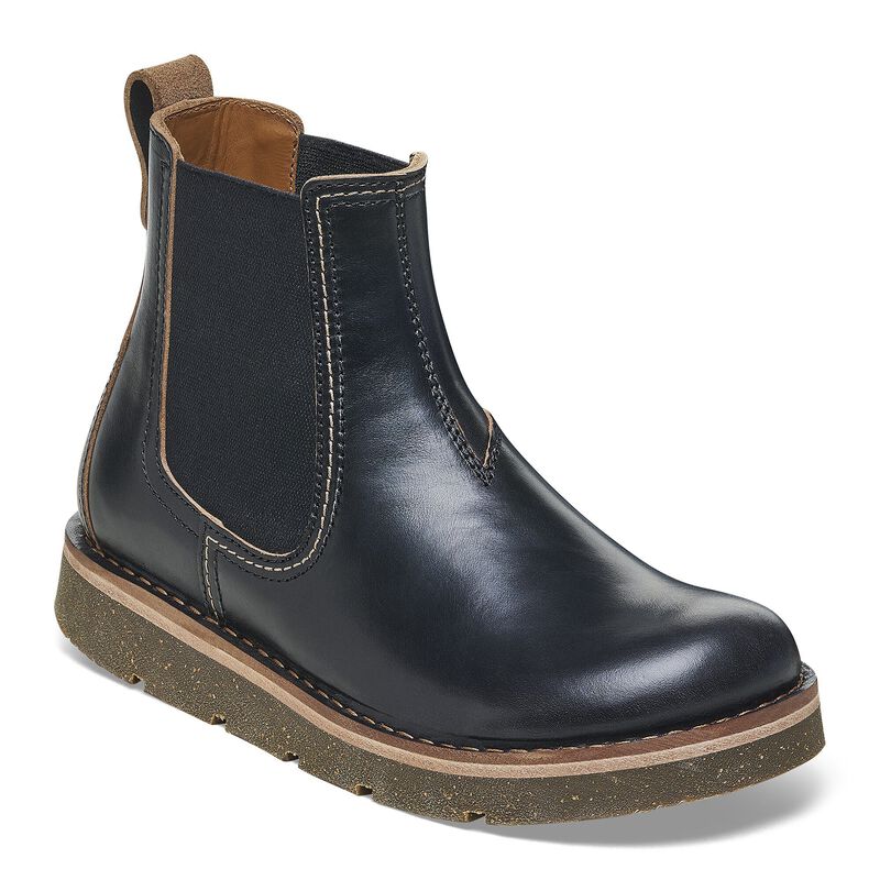 BIRKENSTOCK Birmingham Slip On Women Natural Leather Oiled Black Soft Sole detail