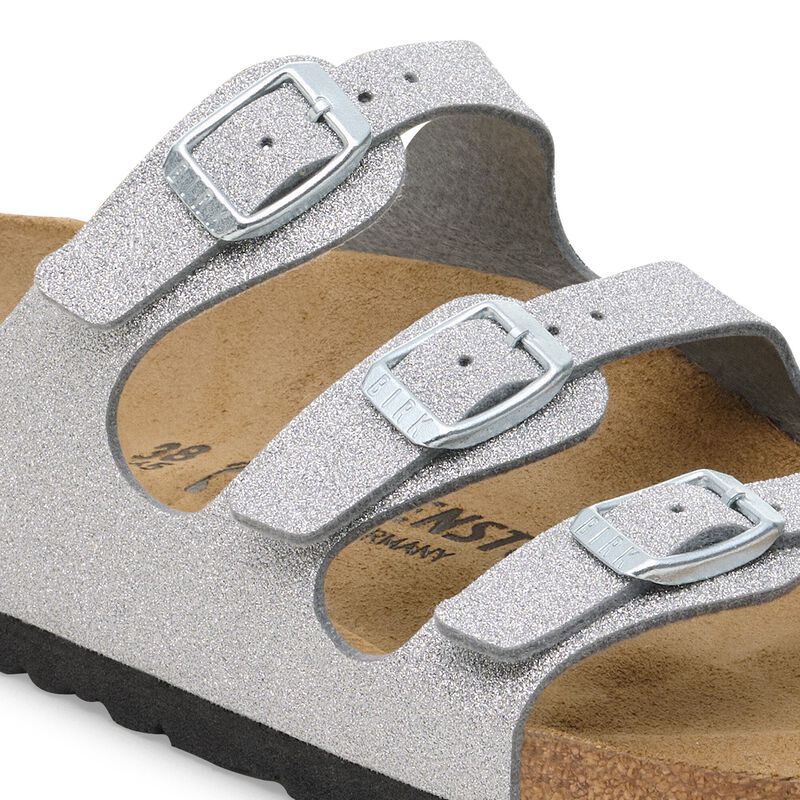 BIRKENSTOCK Florida Birko-Flor Shiny Glitter Silver Trail Easy detail