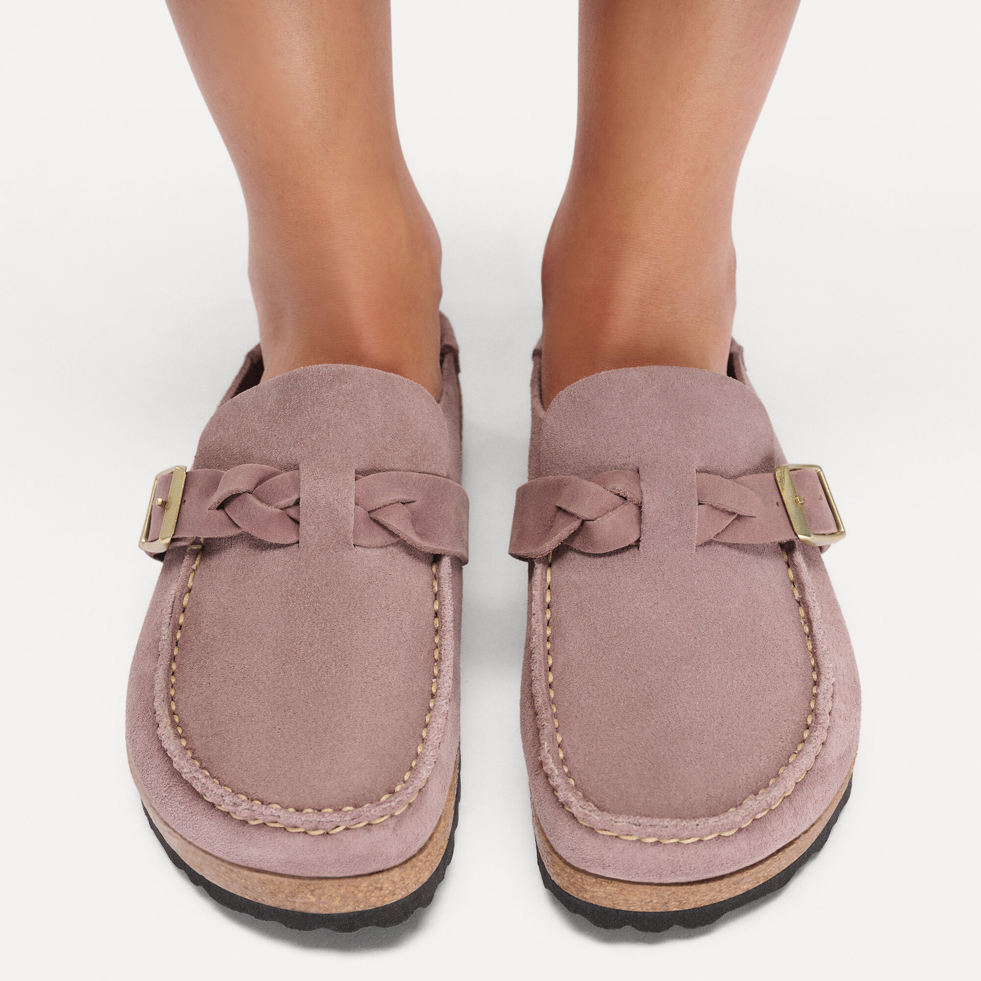 Buckley  Braided Suede Leather Close-up with a female model