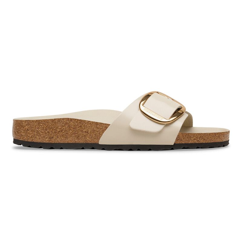 BIRKENSTOCK Madrid Big Buckle Natural Leather Patent High-Shine Oyster Walk Edit detail