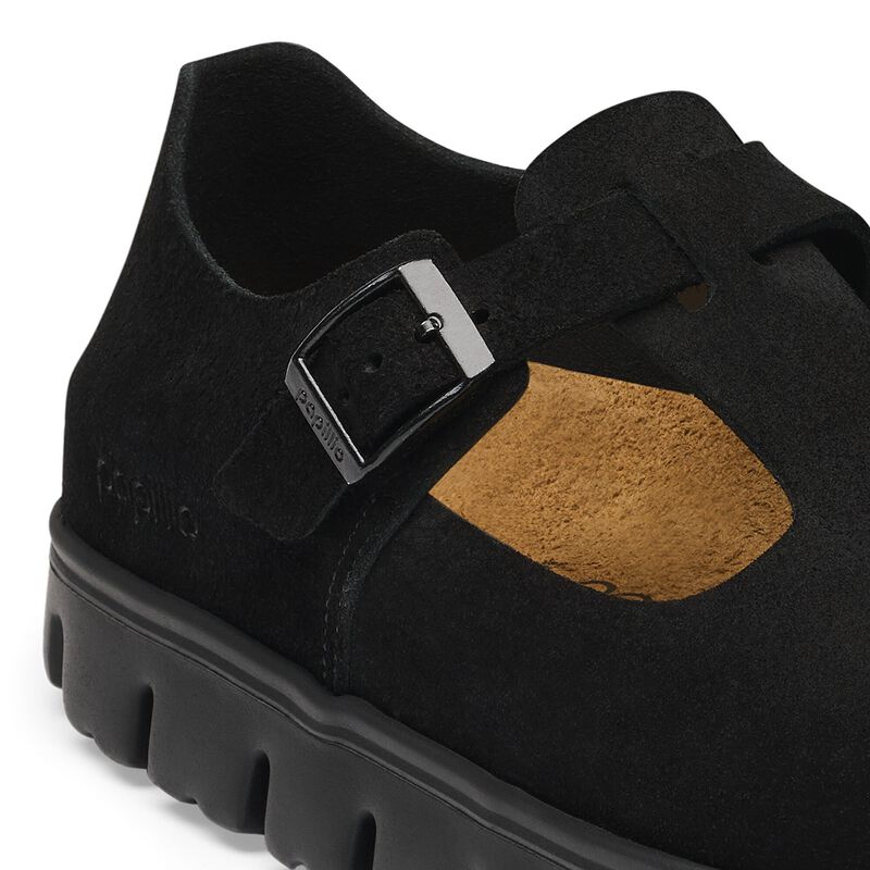 BIRKENSTOCK Paris Chunky Suede Leather Black City Comfort detail