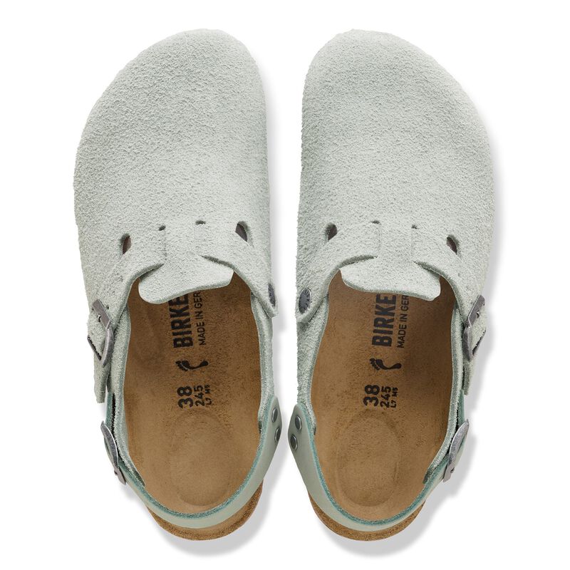 BIRKENSTOCK Tokio Suede Leather Pure Sage Soft Sole detail