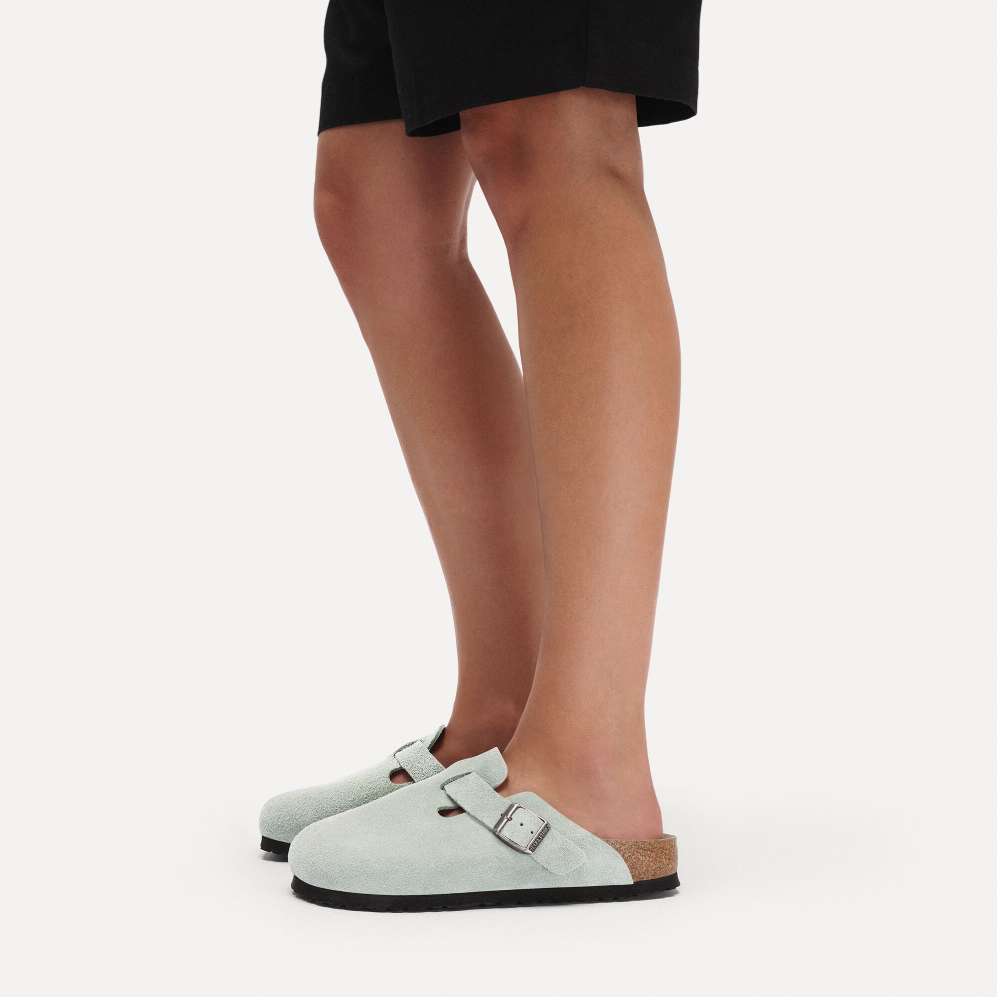 Boston Soft Footbed Suede Leather with a female model