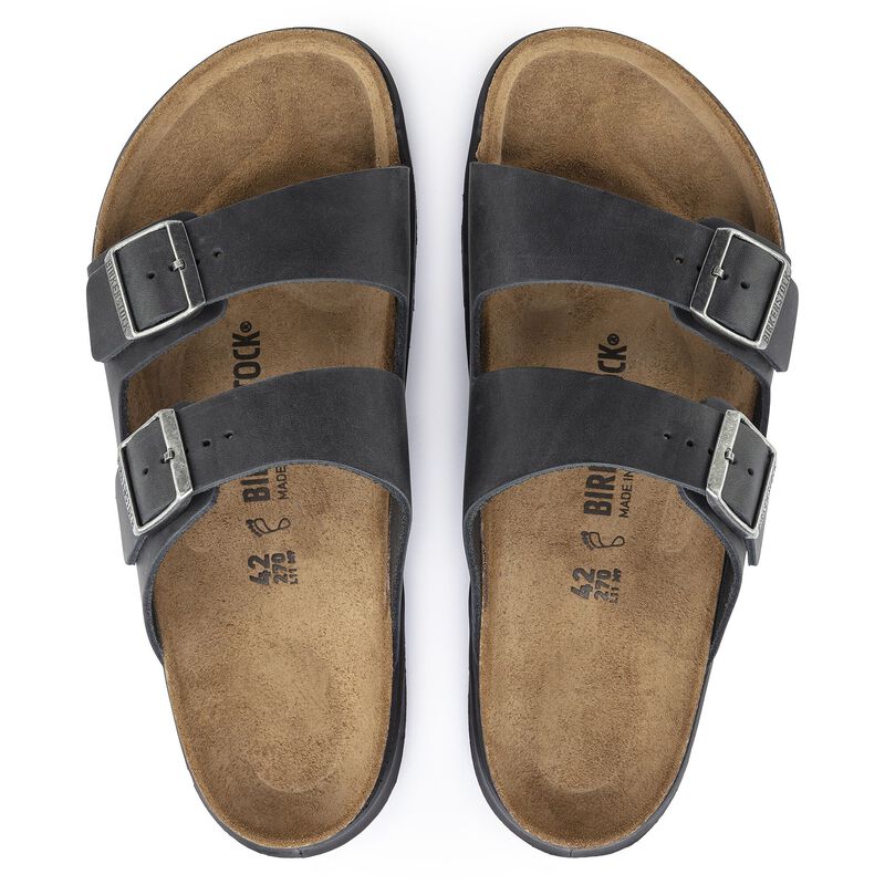 BIRKENSTOCK Arizona Crosstown Men Waxy Leather Black Soft Footbed detail