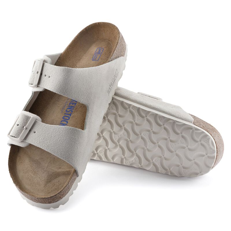 BIRKENSTOCK Arizona Soft Footbed Suede Leather Antique White Easy Walk detail