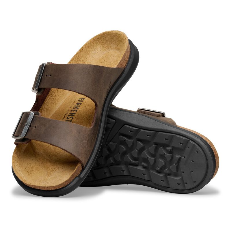 BIRKENSTOCK Arizona Crosstown Waxy Leather Habana Trail Easy detail