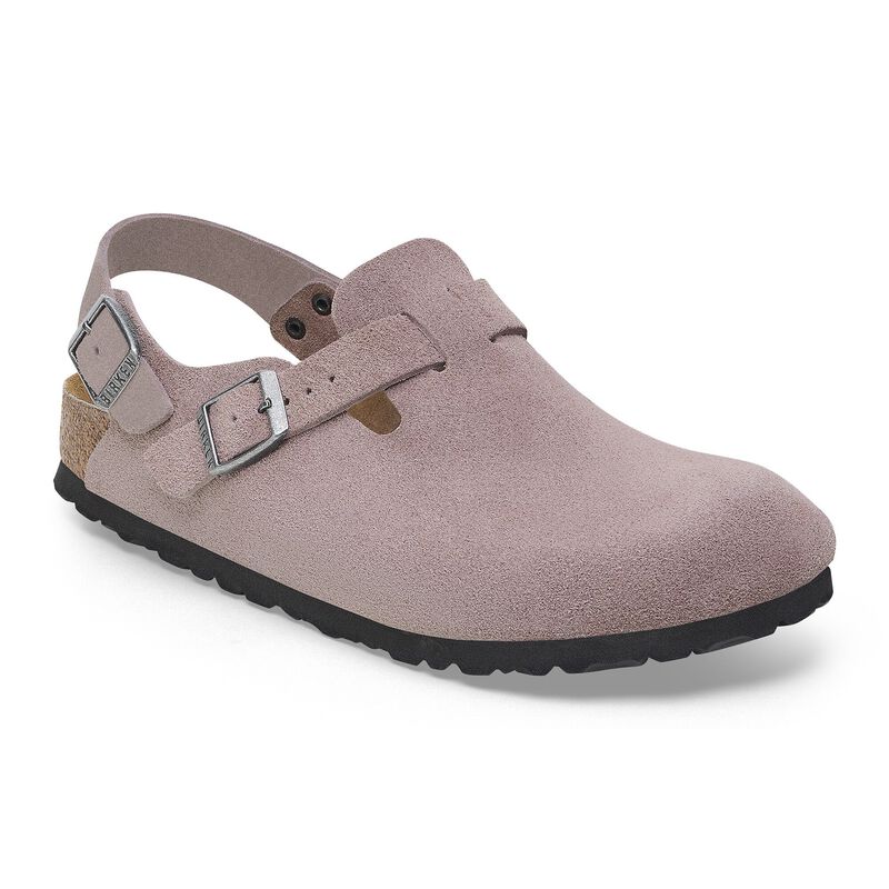 BIRKENSTOCK Tokio Suede Leather Faded Purple Soft Sole detail