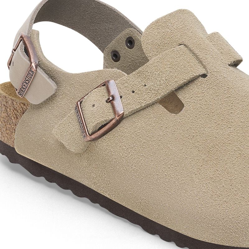 BIRKENSTOCK Tokio Suede Leather Taupe City Comfort detail