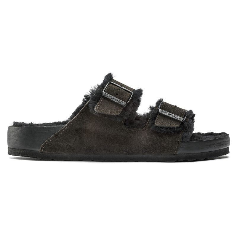 BIRKENSTOCK Arizona Shearling Suede Leather/Fur Mocha/Black City Comfort detail