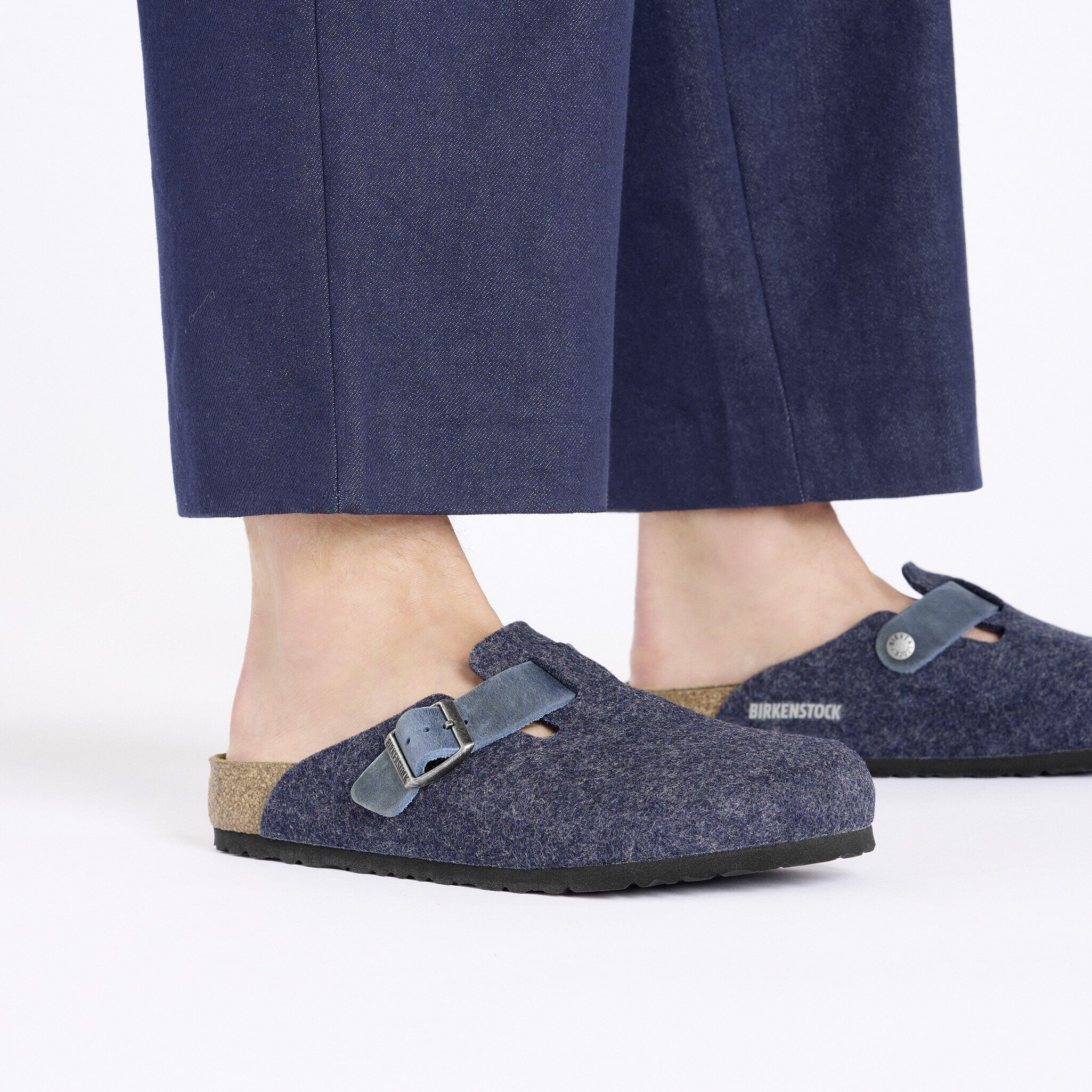 Boston Natural Leather-Felt in Color Midnight Blue | BIRKENSTOCK US