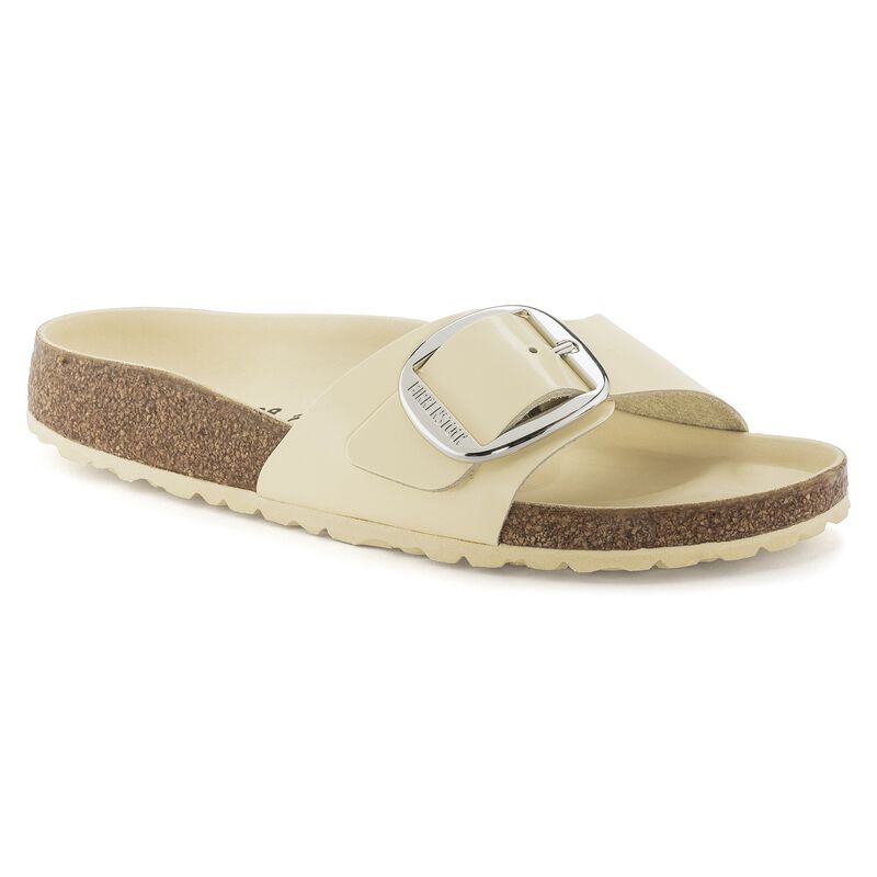 BIRKENSTOCK Madrid Big Buckle Natural Leather Patent High Shine Black Trail Easy detail
