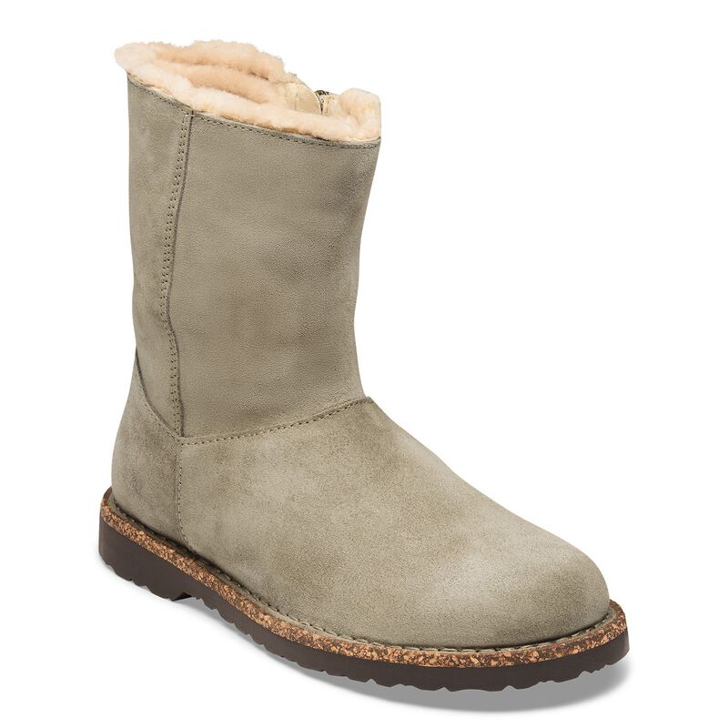 BIRKENSTOCK Uppsala Zip Shearling Suede Leather Stone Coin City Comfort detail