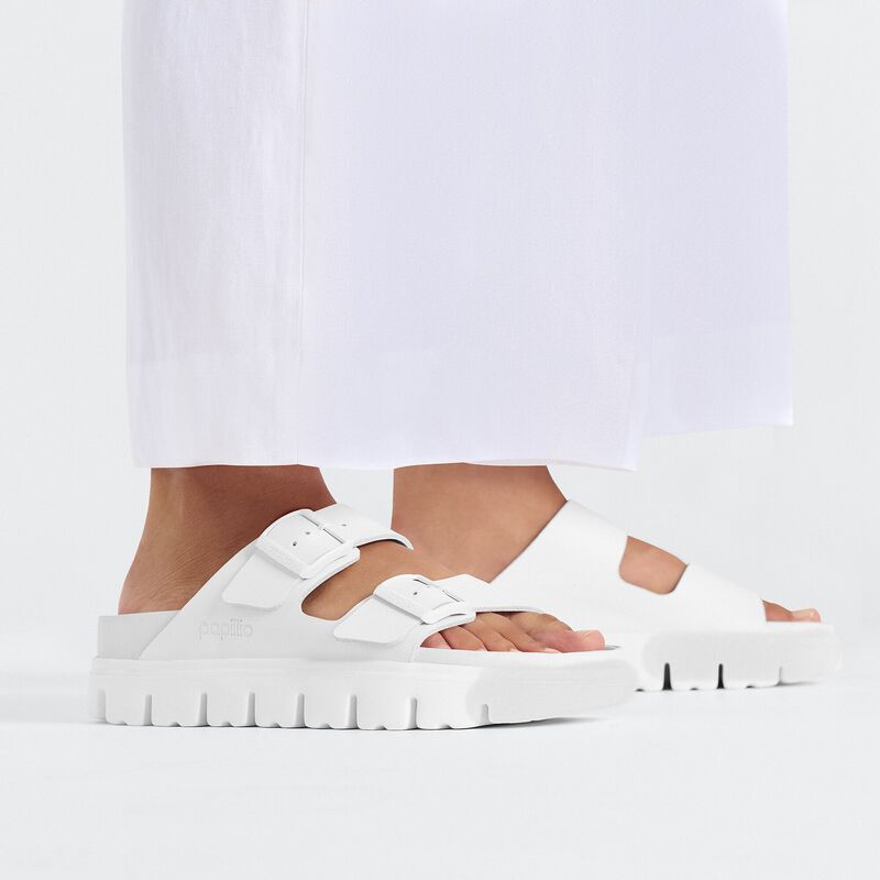 BIRKENSTOCK Arizona Chunky Leather White Trail Easy detail