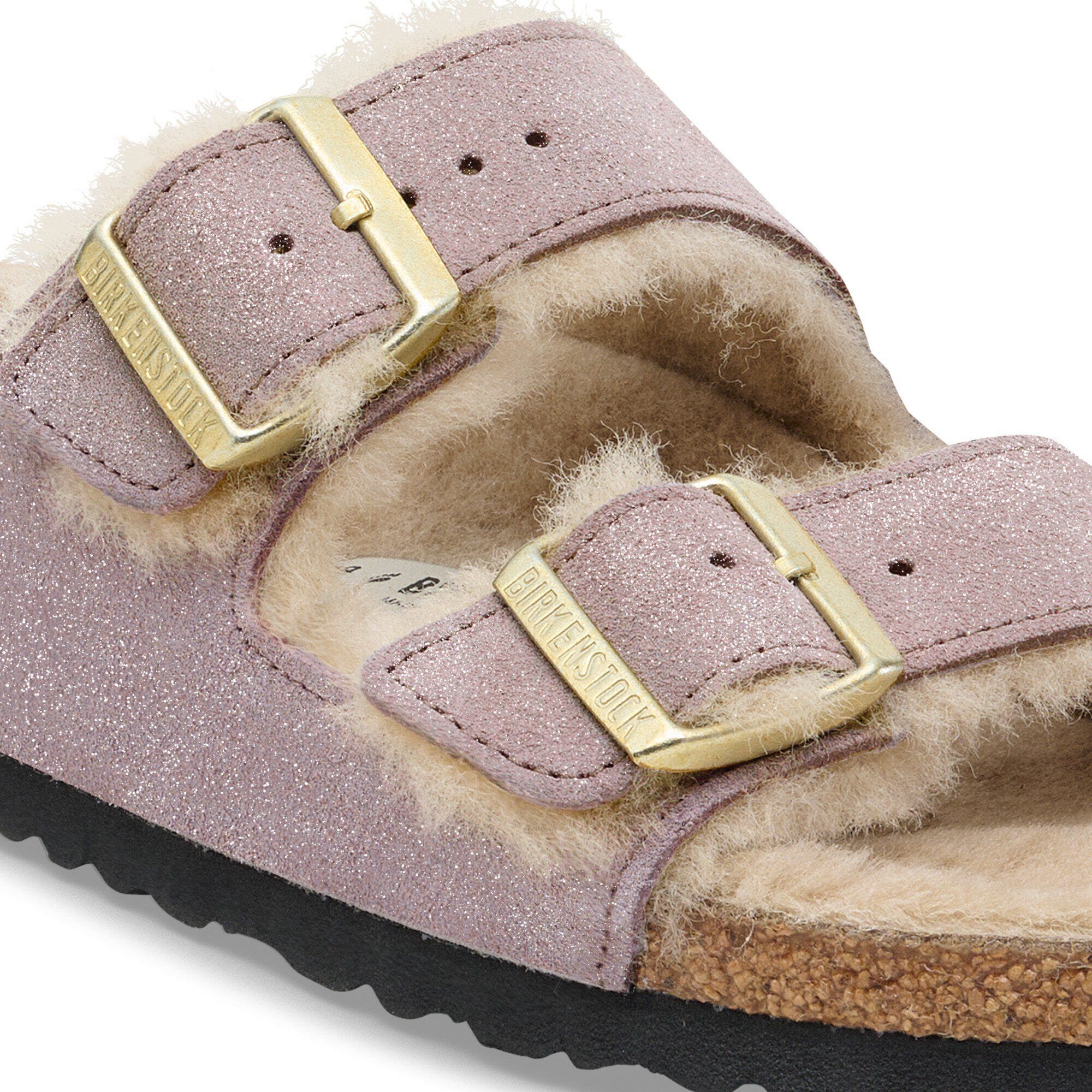 Arizona Shearling Suede Leather-Shearling Close-up view showing material detail