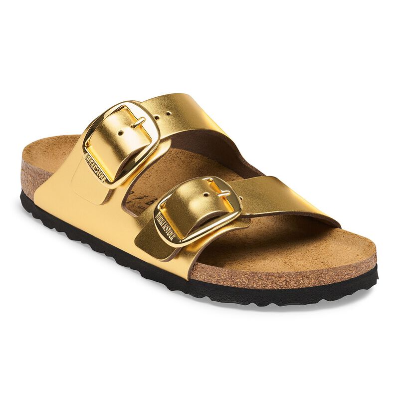 BIRKENSTOCK Arizona Big Buckle Natural Leather Metallic Gold City Comfort detail