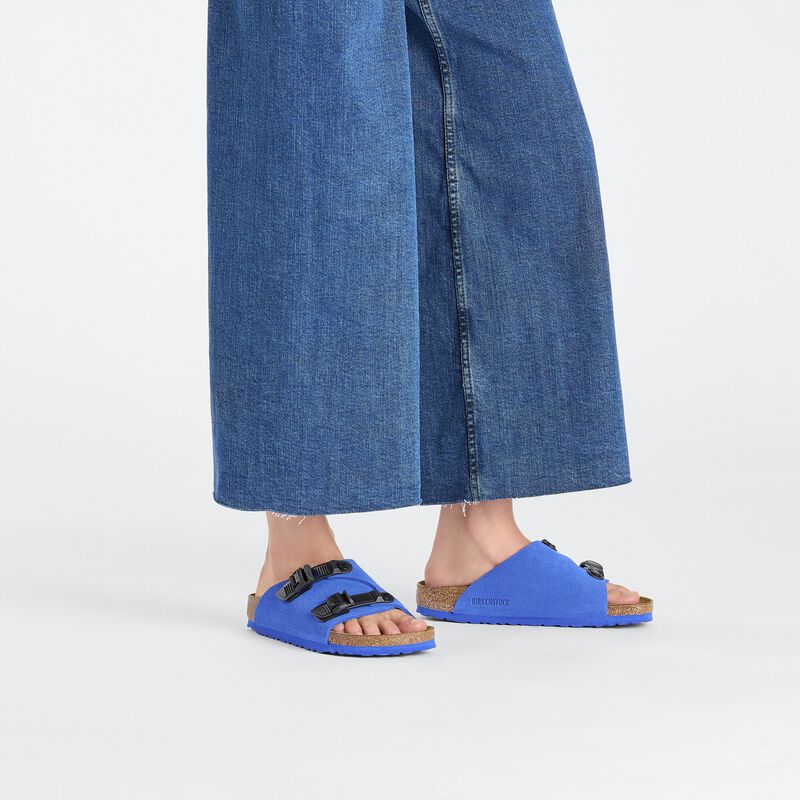 BIRKENSTOCK Zürich Tech Suede Leather Ultra Blue Trail Easy detail