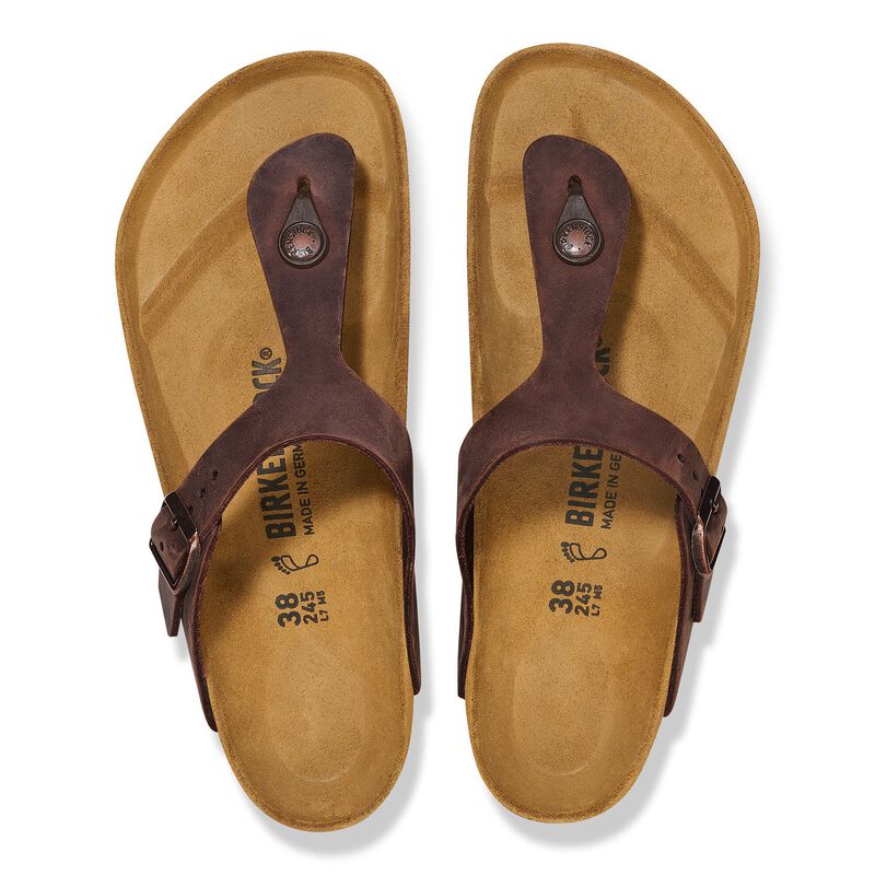 BIRKENSTOCK Gizeh Natural Leather Oiled Habana Easy Walk detail