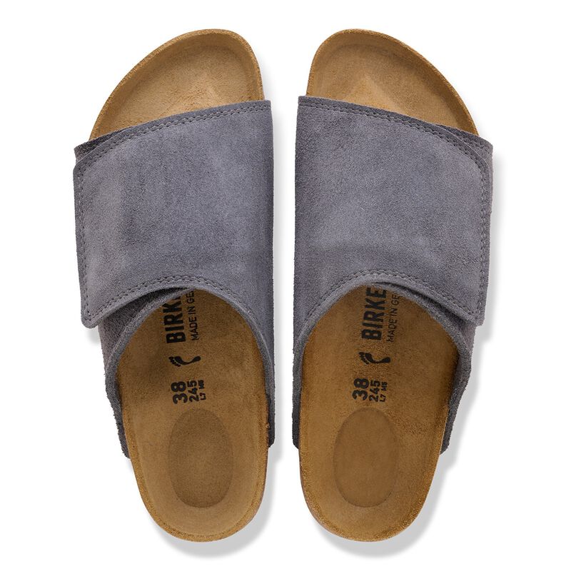 BIRKENSTOCK Solana Suede Leather Charcoal City Comfort detail
