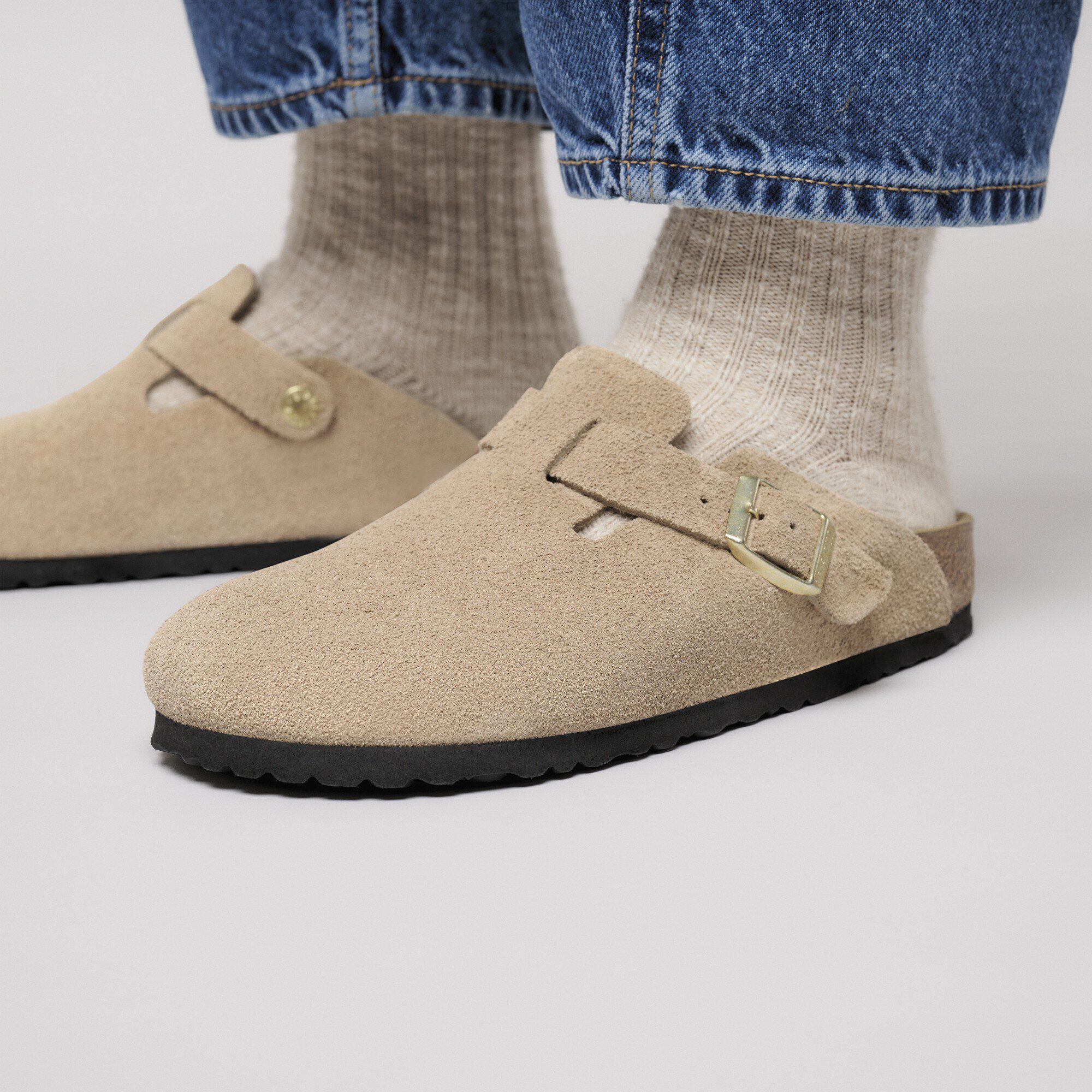 Boston Suede Leather in Color Sandcastle | BIRKENSTOCK Canada