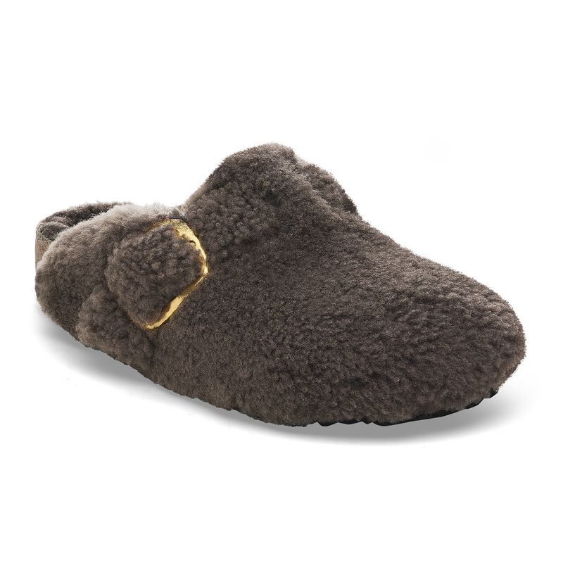 BIRKENSTOCK Boston Big Buckle Fur Teddy Eggshell Soft Sole detail