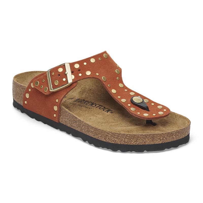 BIRKENSTOCK Gizeh Rivet Suede Leather Mink Easy Walk detail