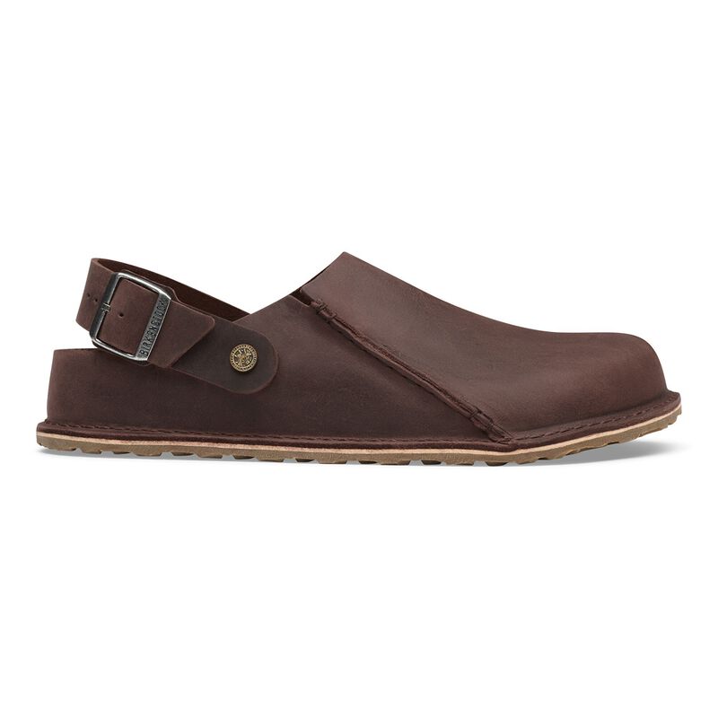 BIRKENSTOCK Lutry Premium Wider Strap Natural Leather Oiled Habana Soft Sole detail