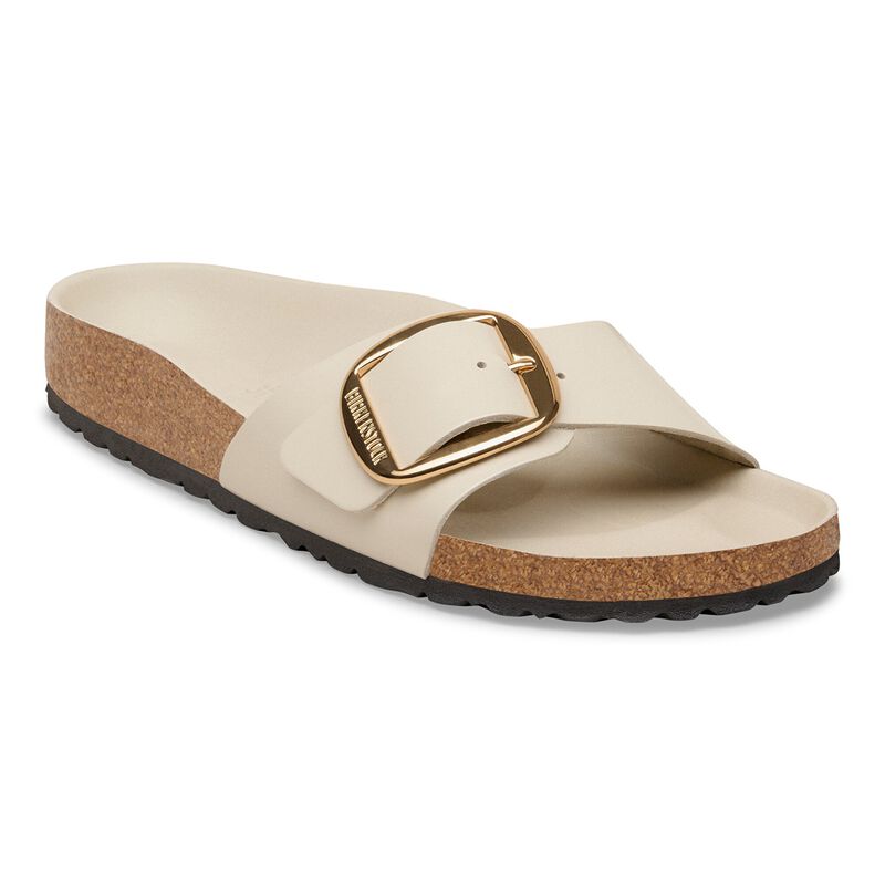 BIRKENSTOCK Madrid Big Buckle Natural Leather Patent High-Shine Oyster Walk Edit detail
