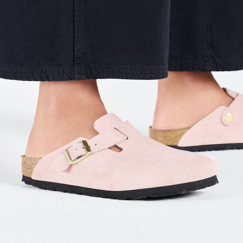BIRKENSTOCK Boston Suede Leather Light Rose Walk Edit detail