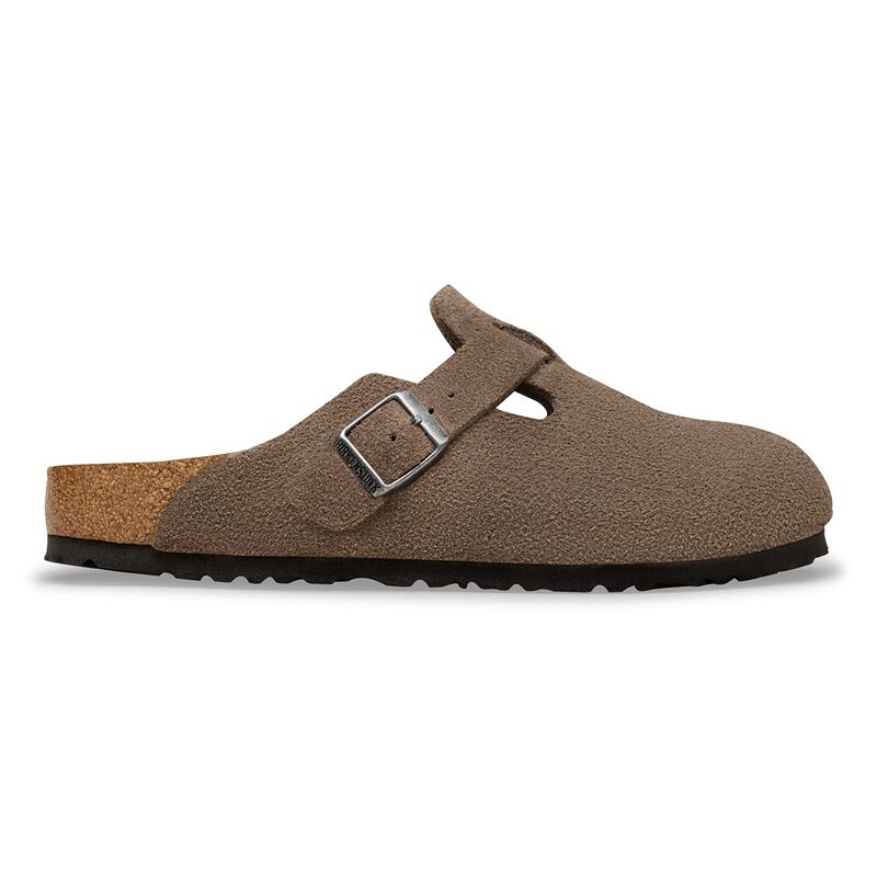 BIRKENSTOCK Boston Soft Footbed Suede Leather Concrete Gray City Comfort detail