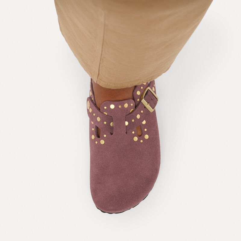 BIRKENSTOCK Boston Rivet Suede Leather Pepper Walk Edit detail