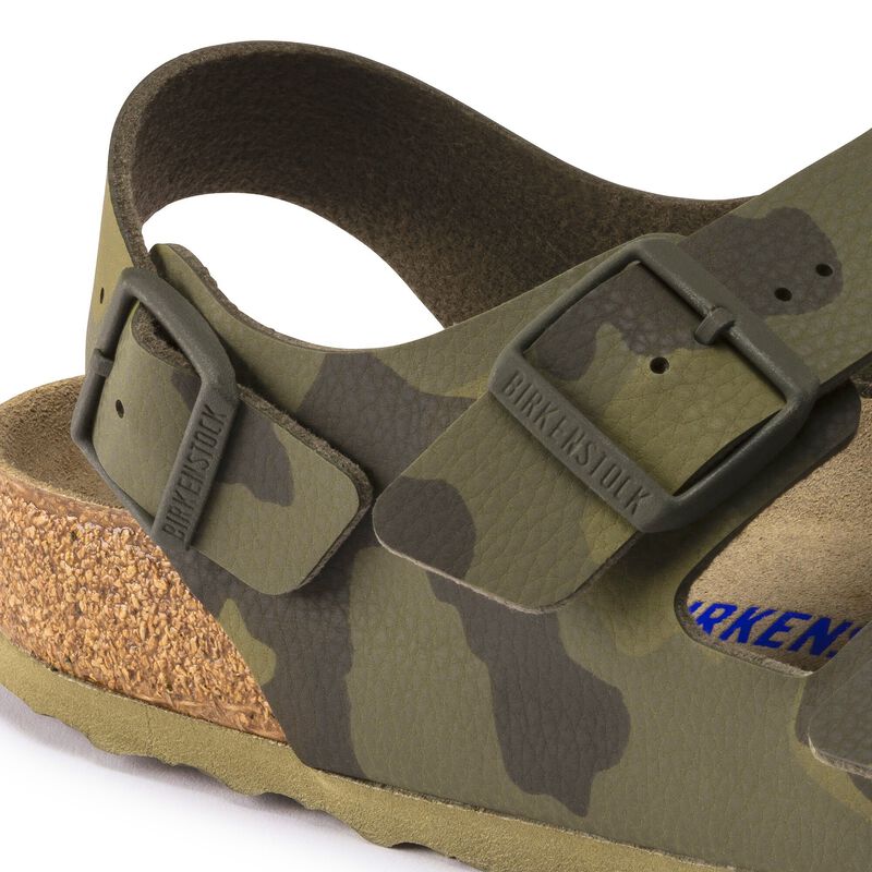 BIRKENSTOCK Milano Soft Footbed Birko-Flor Desert Soil Camouflage Green Contour Sole detail