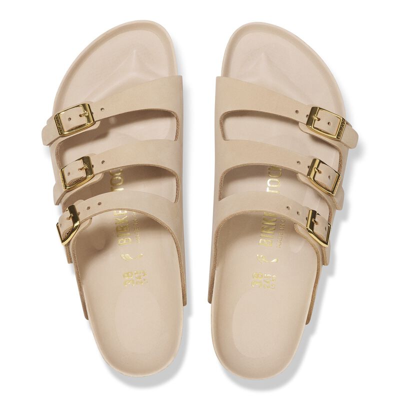BIRKENSTOCK Florida Fresh Nubuck Leather Sandcastle Classic Fit detail