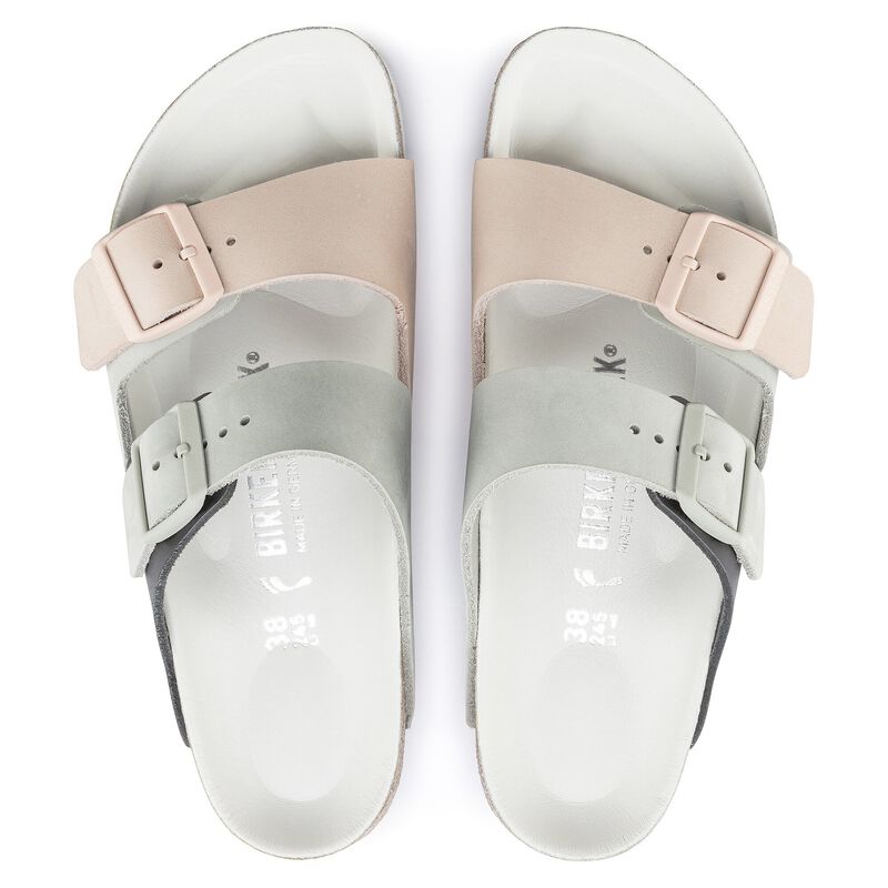 BIRKENSTOCK Arizona Split Nubuck Leather Mineral/Light Rose Soft Sole detail