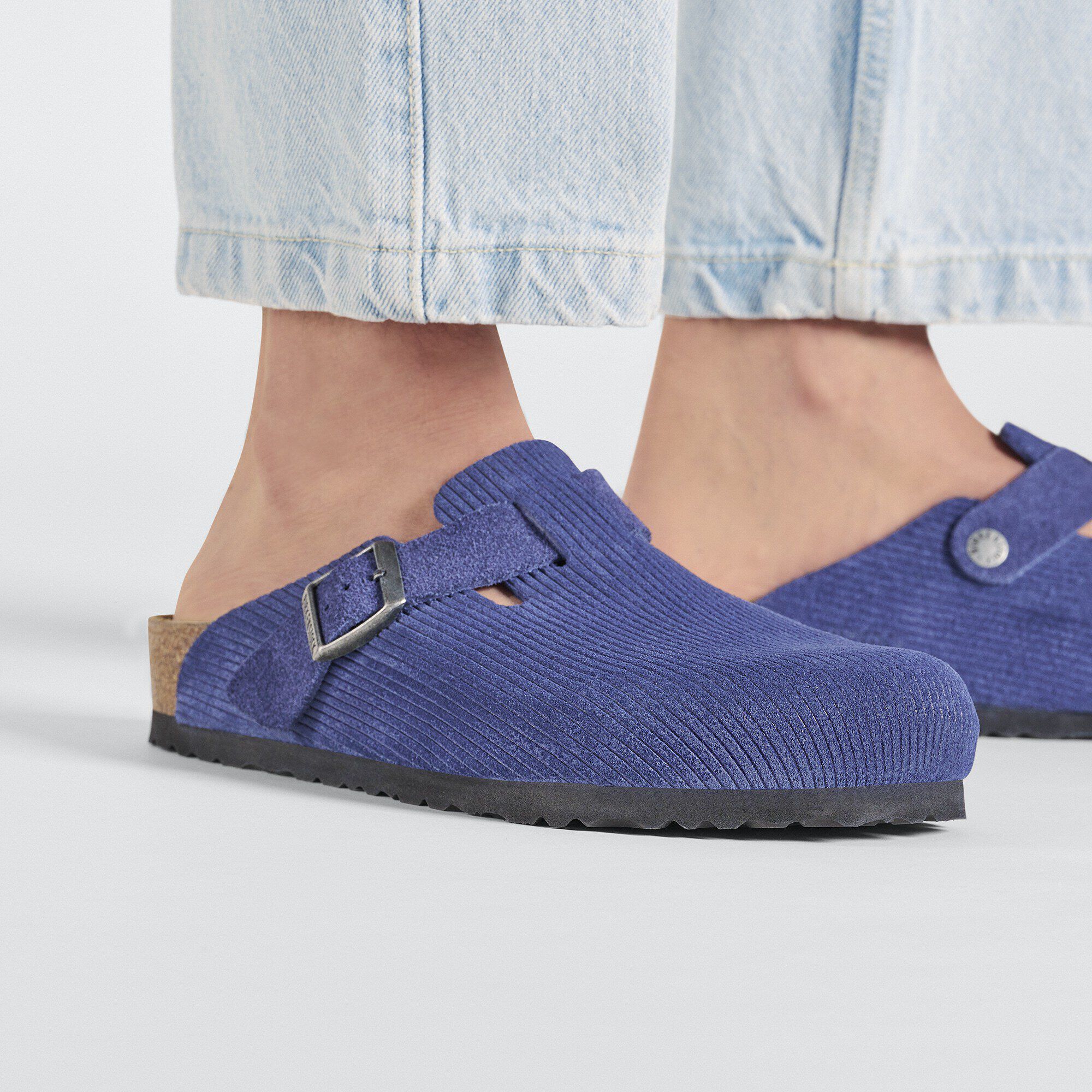 Boston Suede Embossed in Color Corduroy Indigo | BIRKENSTOCK US