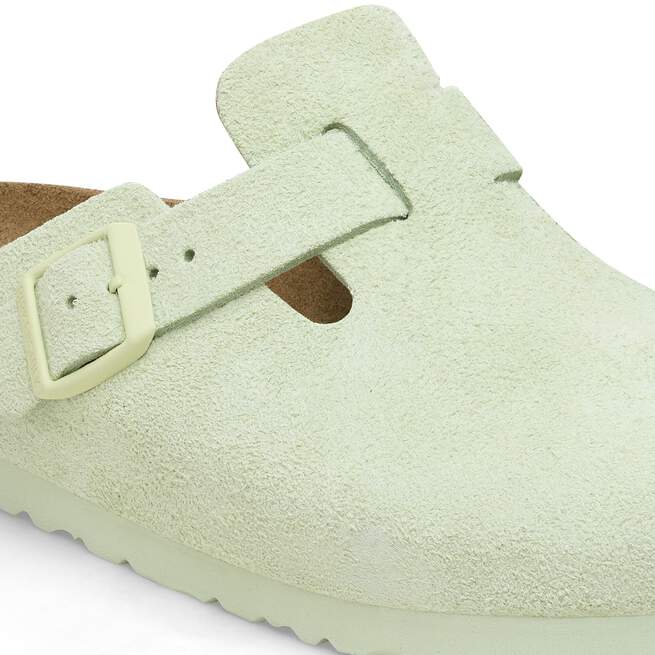 Boston Soft Footbed Suede Leather Faded Lime