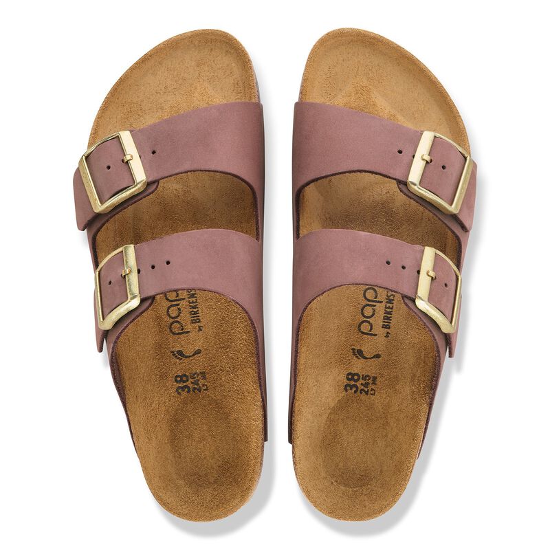 BIRKENSTOCK Arizona Flex Platform Nubuck Leather Pepper Classic Fit detail