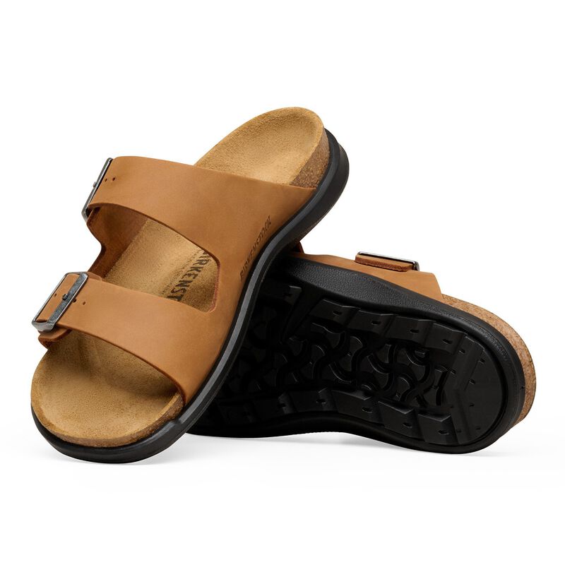 BIRKENSTOCK Arizona Crosstown Waxy Leather Cognac Walk Edit detail