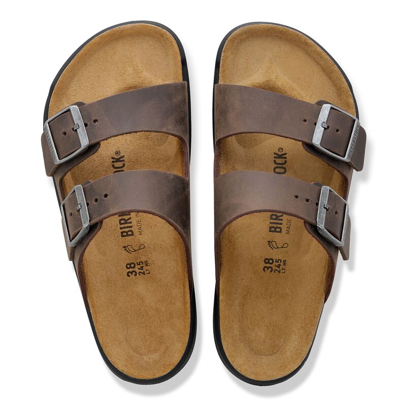 BIRKENSTOCK Arizona Crosstown Waxy Leather Habana Trail Easy detail