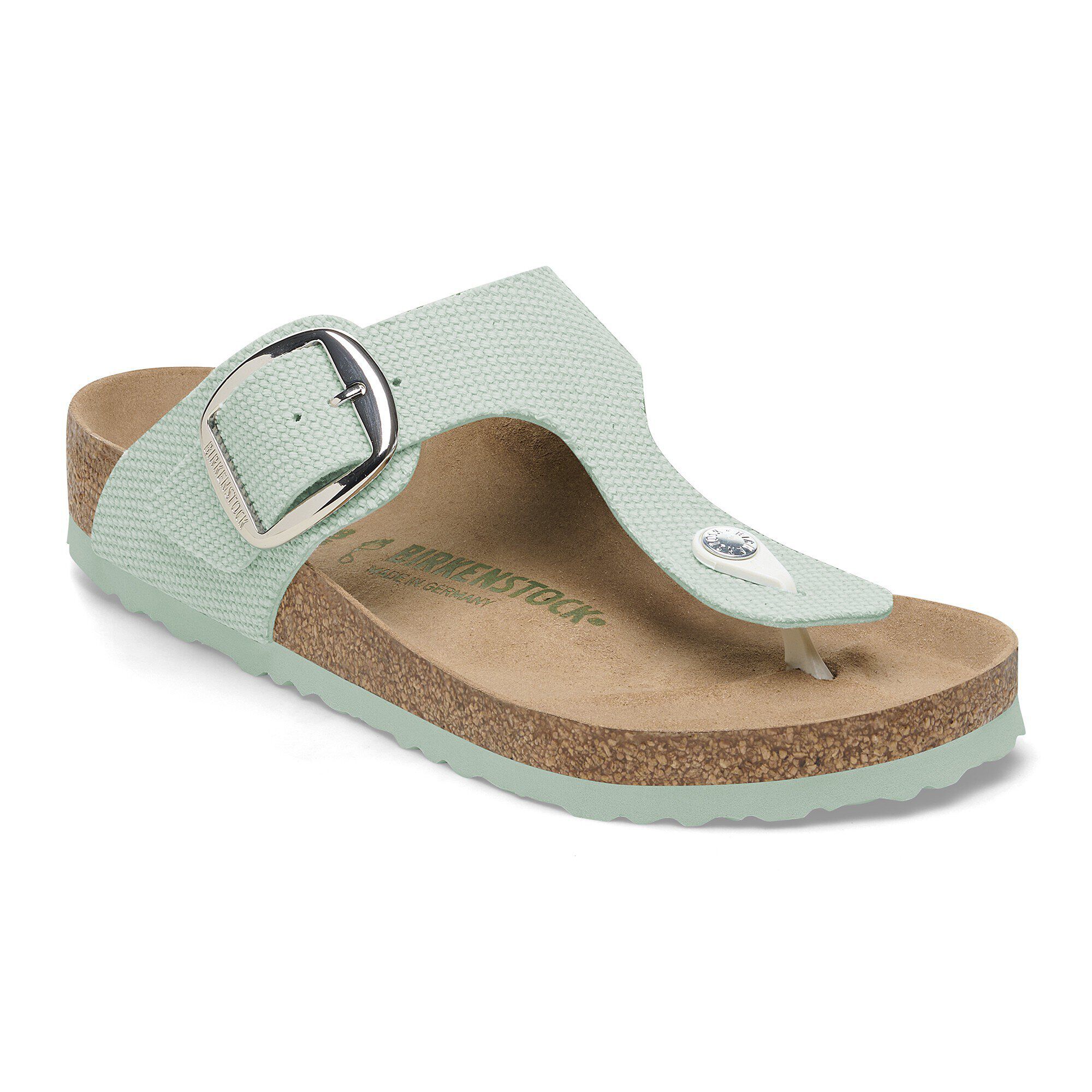 Gizeh Vegan Big Buckle Textile in Color Canvas Surf Green