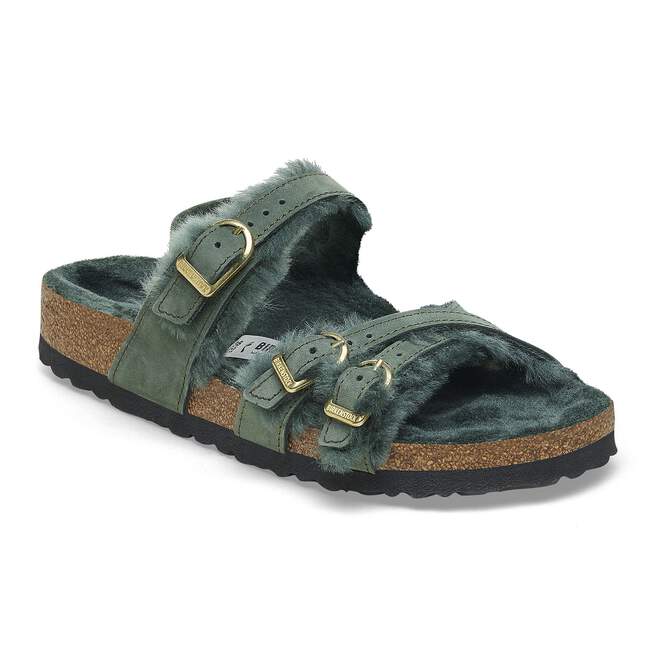 Franca Shearling Nubuck Leather in Color Thyme BIRKENSTOCK US