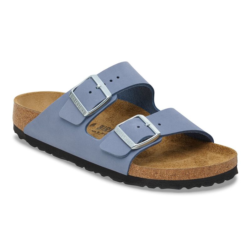 BIRKENSTOCK Arizona Nubuck Leather Stone Blue Daily Comfort detail