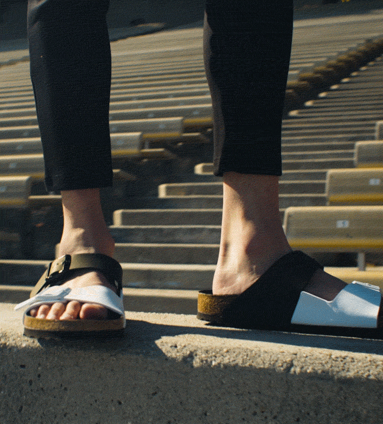 Birkenstock arizona discount black and white
