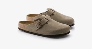 Boston Soft Footbed Suede Leather Taupe | BIRKENSTOCK Boston Soft Footbed Suede Leather Taupe | BIRKENSTOCK