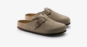 Boston Soft Footbed Suede Leather Taupe | BIRKENSTOCK