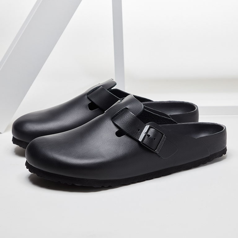 Birkenstock gizeh exquisite black hot sale leather
